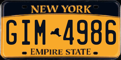 NY license plate GIM4986