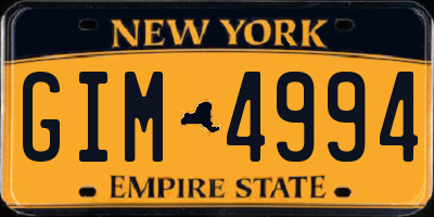 NY license plate GIM4994
