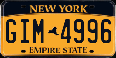 NY license plate GIM4996