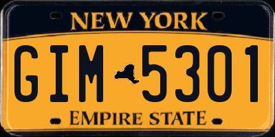 NY license plate GIM5301