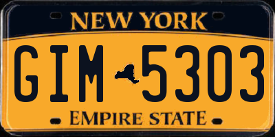 NY license plate GIM5303