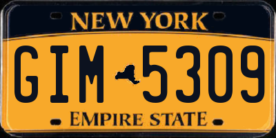 NY license plate GIM5309