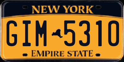NY license plate GIM5310
