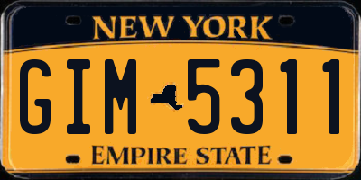 NY license plate GIM5311