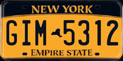 NY license plate GIM5312