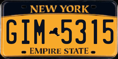 NY license plate GIM5315