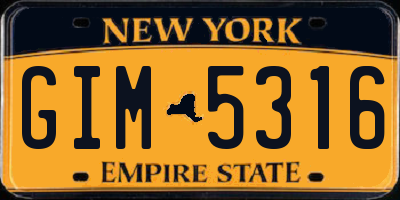 NY license plate GIM5316