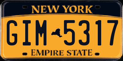 NY license plate GIM5317