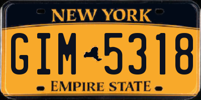 NY license plate GIM5318