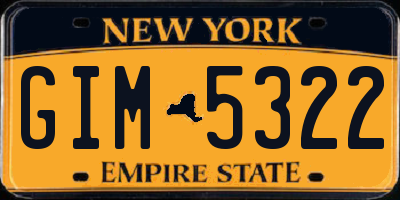 NY license plate GIM5322
