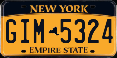NY license plate GIM5324