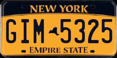 NY license plate GIM5325