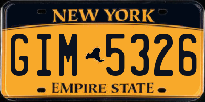 NY license plate GIM5326