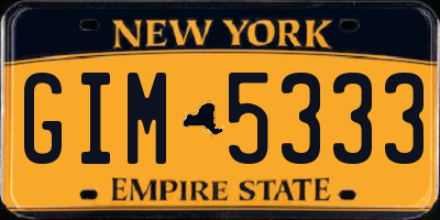 NY license plate GIM5333