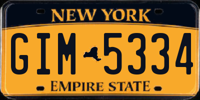 NY license plate GIM5334