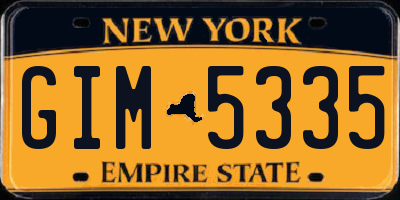 NY license plate GIM5335