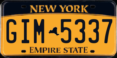 NY license plate GIM5337