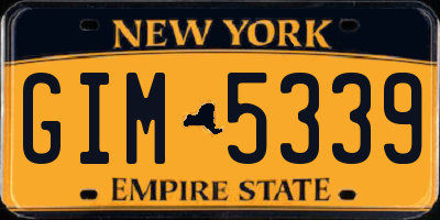 NY license plate GIM5339