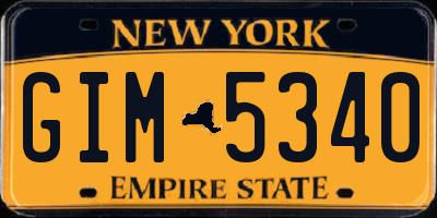 NY license plate GIM5340
