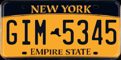 NY license plate GIM5345