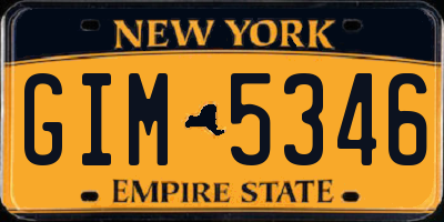 NY license plate GIM5346