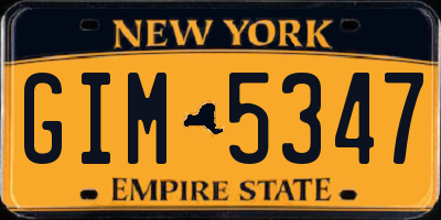 NY license plate GIM5347