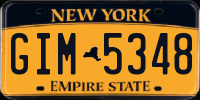 NY license plate GIM5348