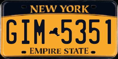 NY license plate GIM5351