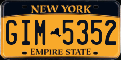 NY license plate GIM5352