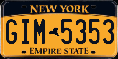 NY license plate GIM5353