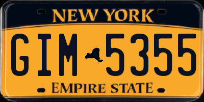 NY license plate GIM5355