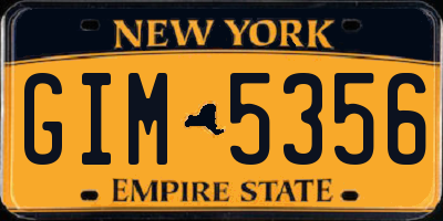 NY license plate GIM5356