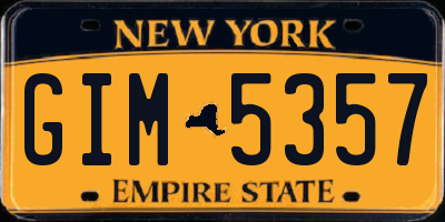 NY license plate GIM5357