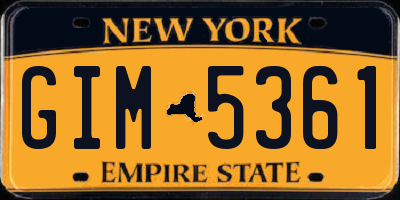 NY license plate GIM5361