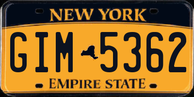 NY license plate GIM5362