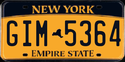 NY license plate GIM5364