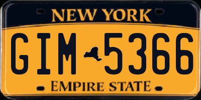 NY license plate GIM5366