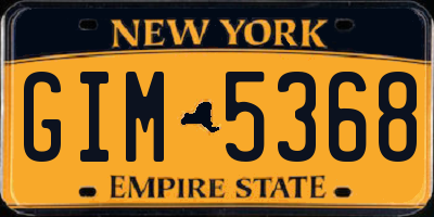 NY license plate GIM5368