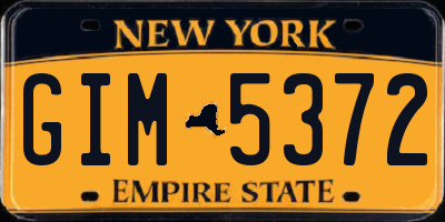 NY license plate GIM5372