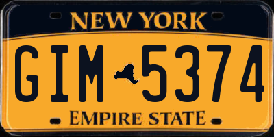 NY license plate GIM5374