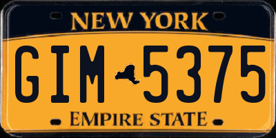 NY license plate GIM5375