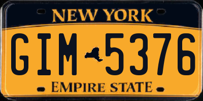 NY license plate GIM5376