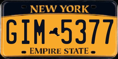 NY license plate GIM5377