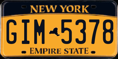 NY license plate GIM5378
