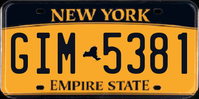 NY license plate GIM5381