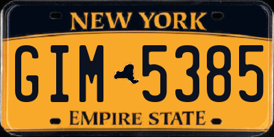 NY license plate GIM5385