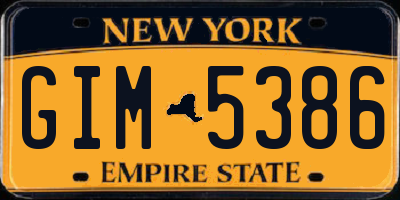 NY license plate GIM5386