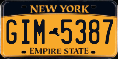 NY license plate GIM5387