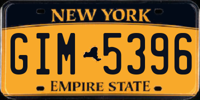 NY license plate GIM5396