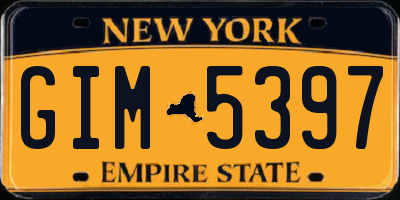 NY license plate GIM5397